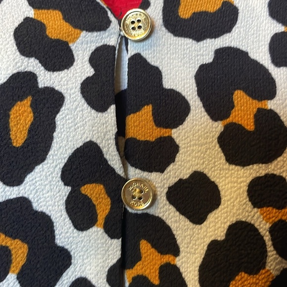 Michael Kors leopard print blouse with gathered elastic waist and cuffs - Picture 2 of 8